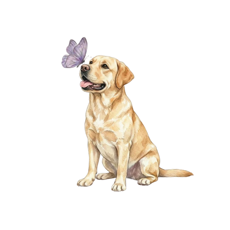 Piesek z motylkiem - labrador