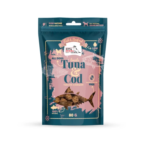 Syta Micha Fish & Seafood Przysmaki z tuńczykiem dla psa 80g.webp