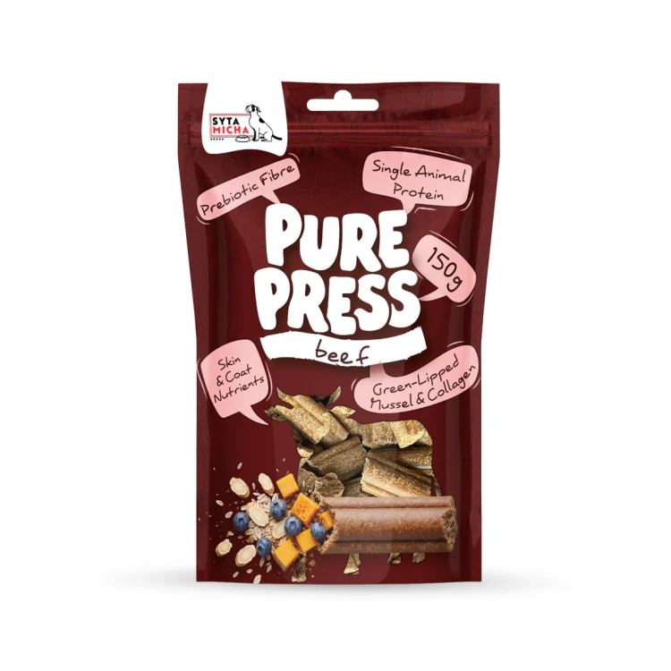 Smaczki tłoczone na zimno dla psa Pure Press Beef 150 g.webp