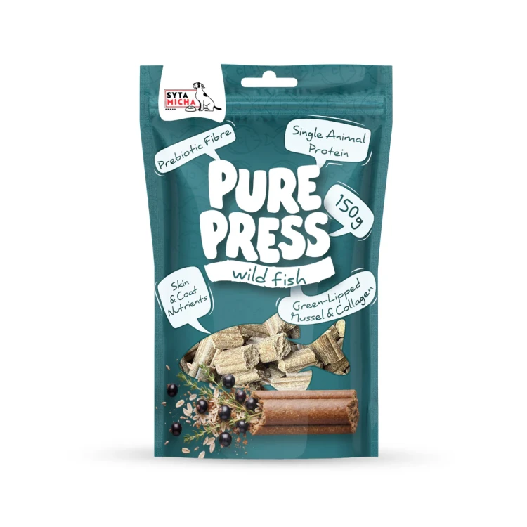Smaczki tłoczone na zimno dla psa Pure Press Wild fish 150 g.webp
