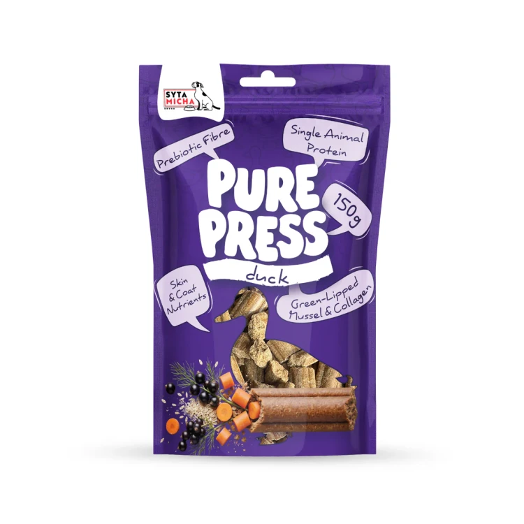 Smaczki tłoczone na zimno dla psa Pure Press Duck 150 g.webp